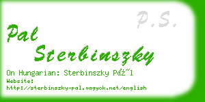 pal sterbinszky business card